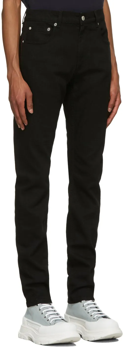 Alexander McQueen Black Top Stitch Jeans