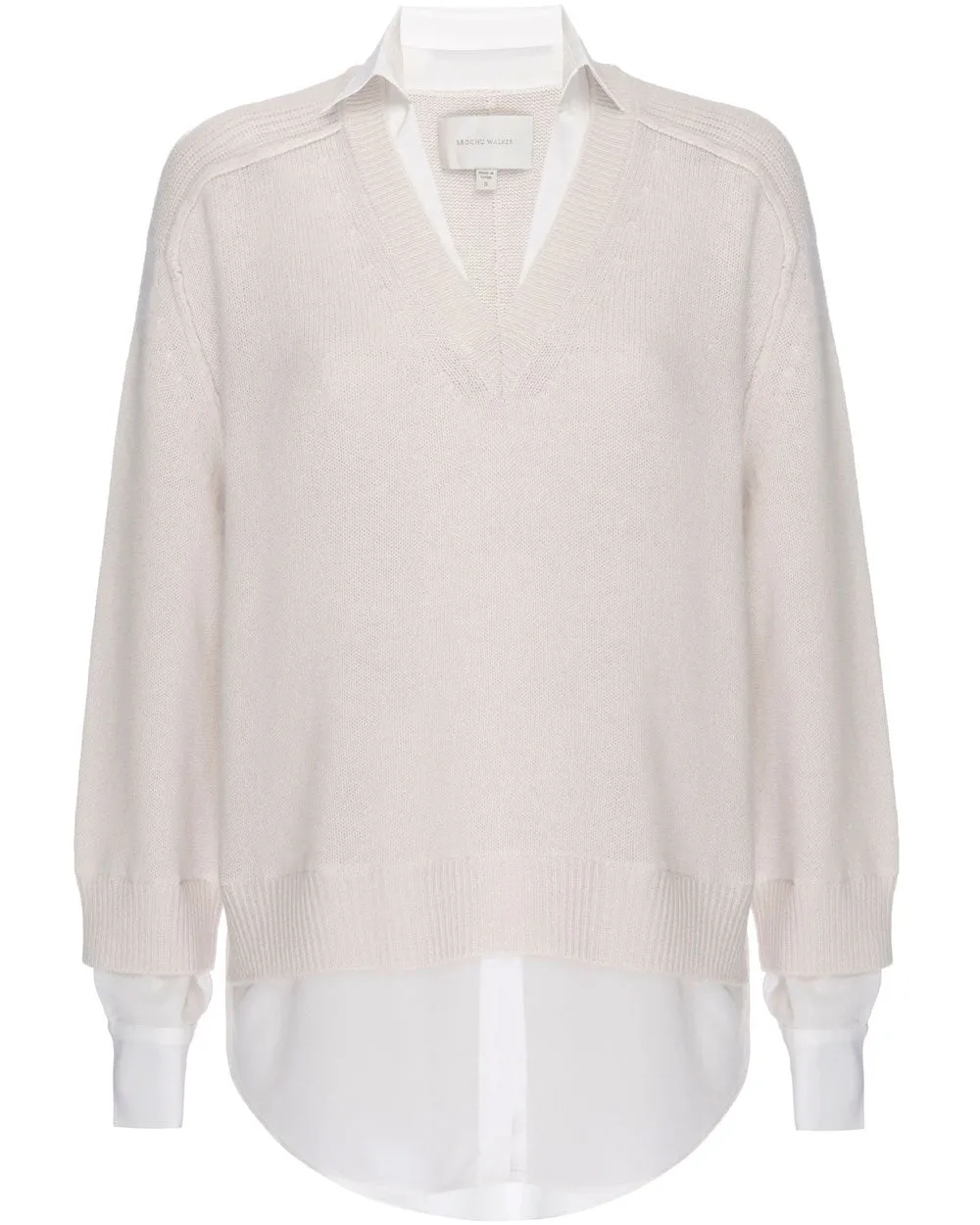 Almond and White Layered V Looker