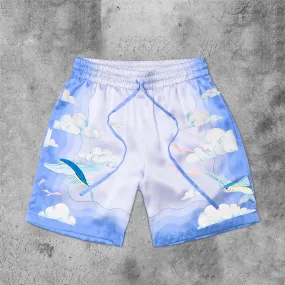 Artistic gradient drape comfortable fashion shorts