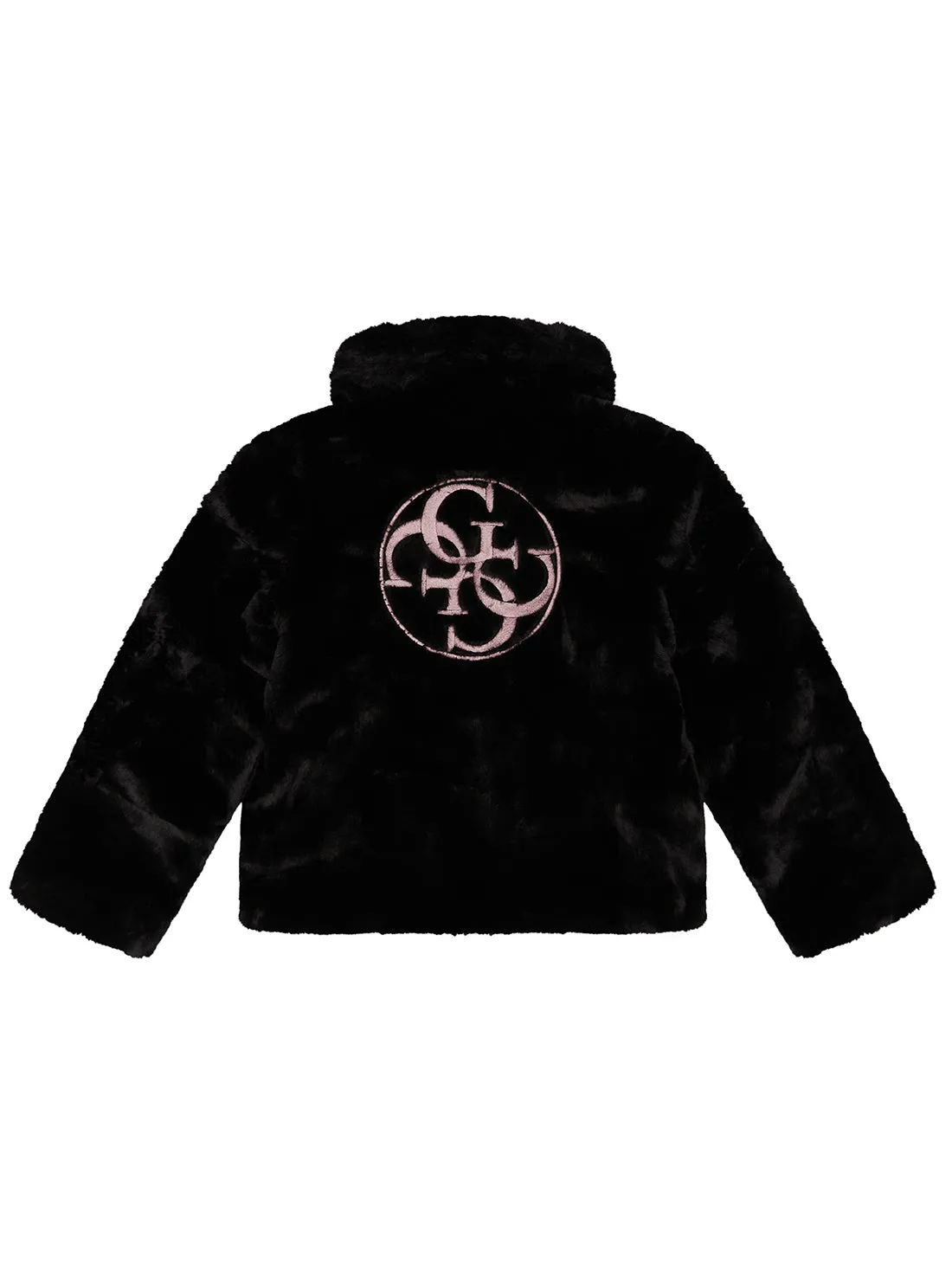 Black Faux Fur Long Sleeves Jacket (2-7)