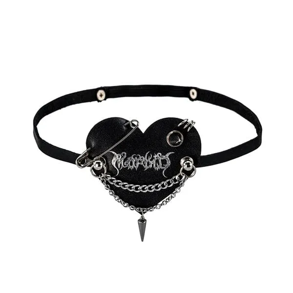 Black Heart Leather Eyepatch
