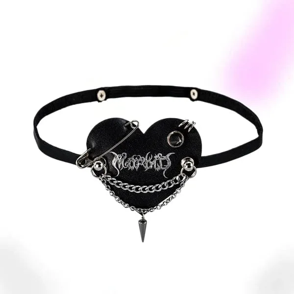Black Heart Leather Eyepatch