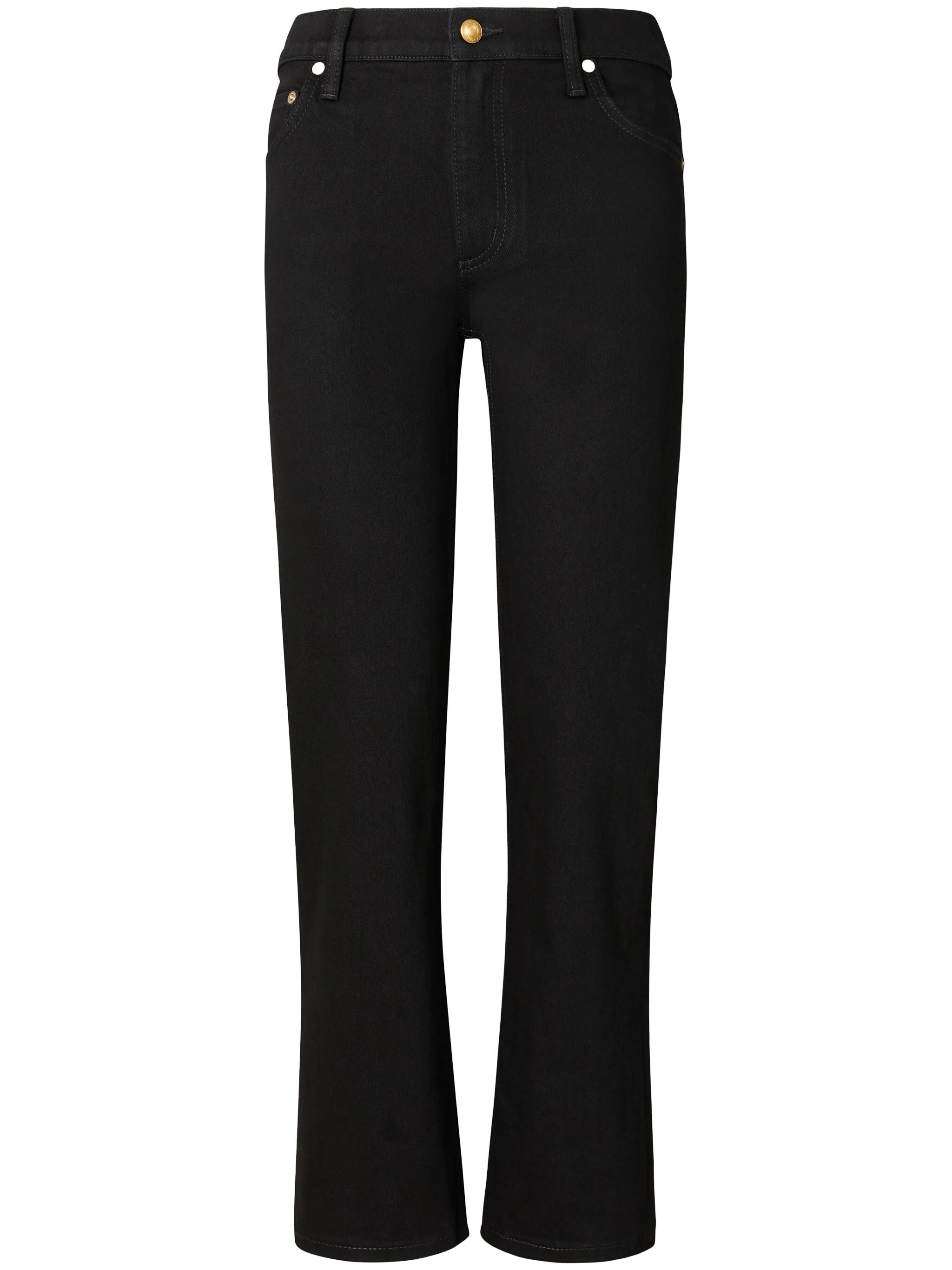 Black Rinse Stretch Trousers for Women