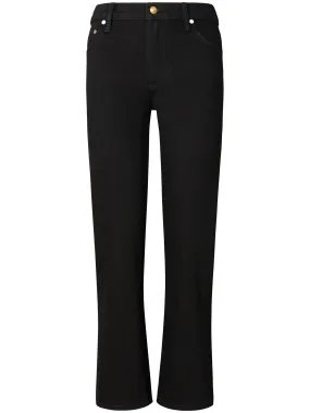 Black Rinse Stretch Trousers for Women