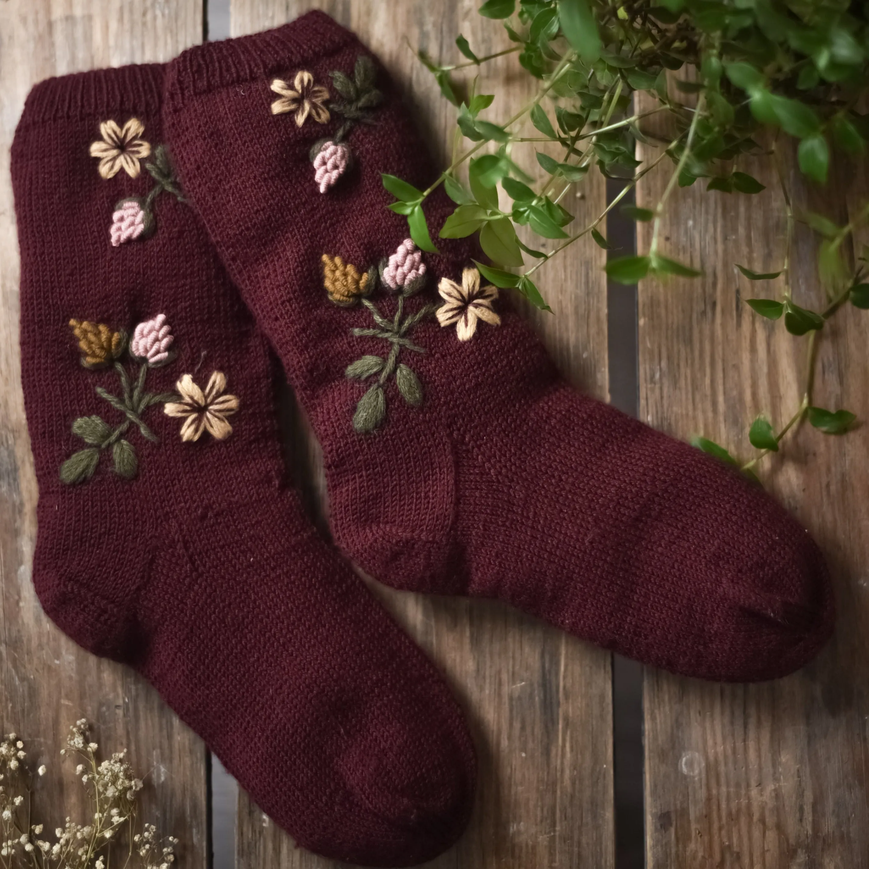 Blackberries socks (Women) - Grape