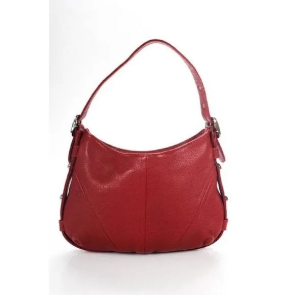 Botkier TRIGGER Red Buttery Soft Textured Leather Hobo Shoulder Bag