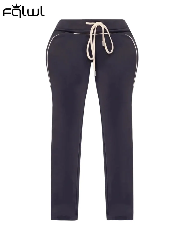 Casual Sporty Crop Jacket Drawstring Sweatpants Set