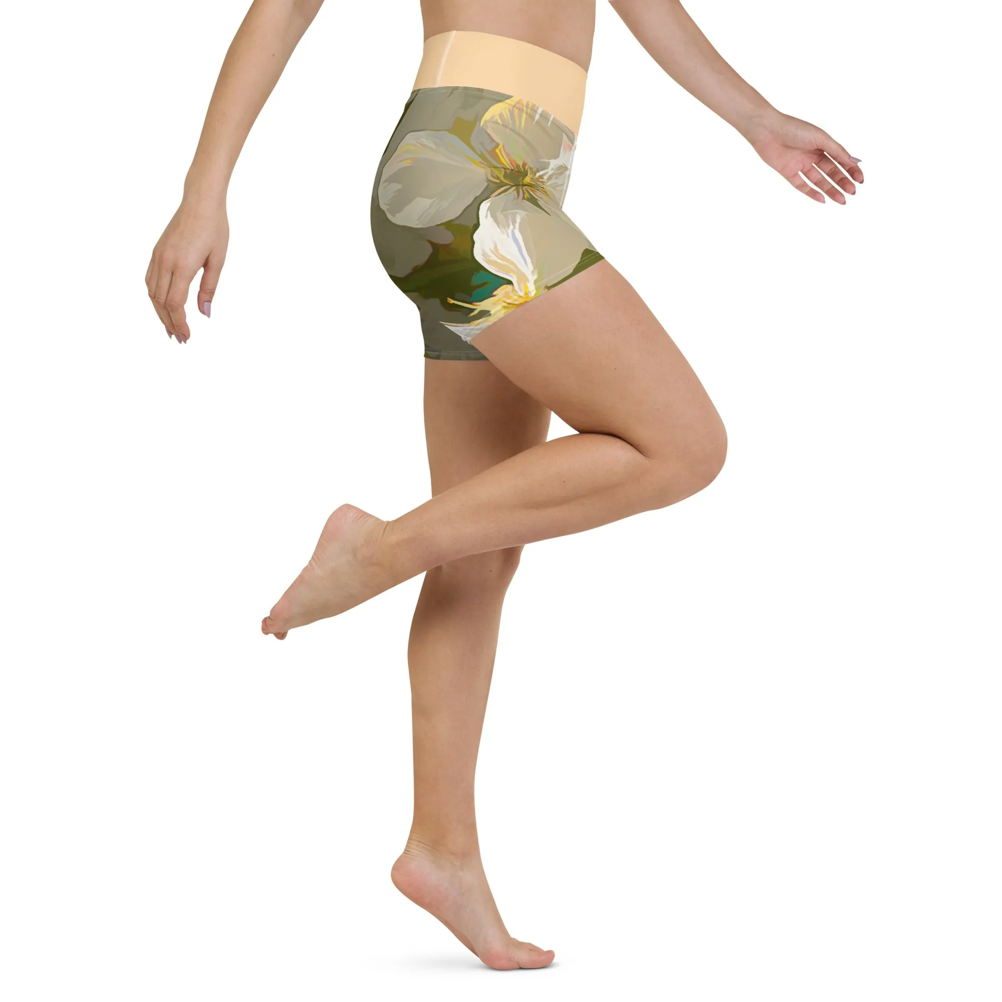 Cherry Blossom Yoga Art Shorts