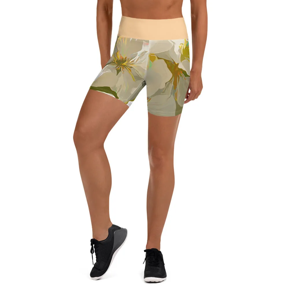 Cherry Blossom Yoga Art Shorts