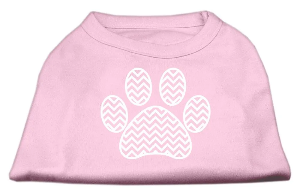 Chevron Paw Screen Print Shirt Light Pink XL (16)