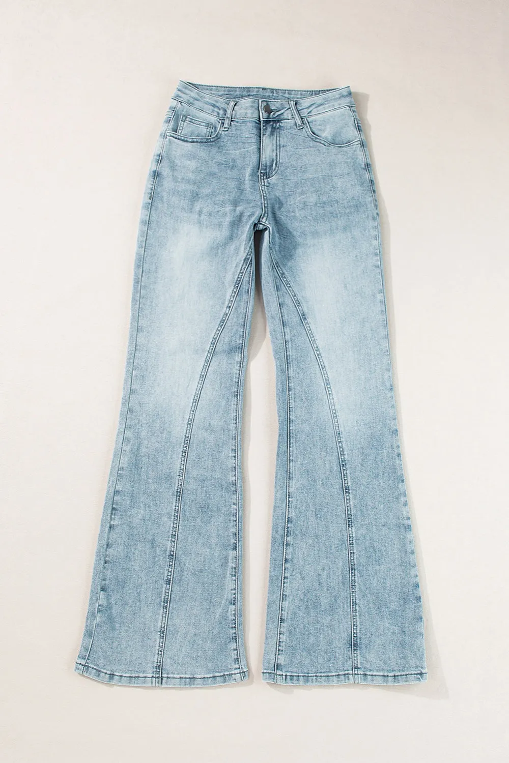 Chic High Waist Bootcut Jeans with Functional Pockets
