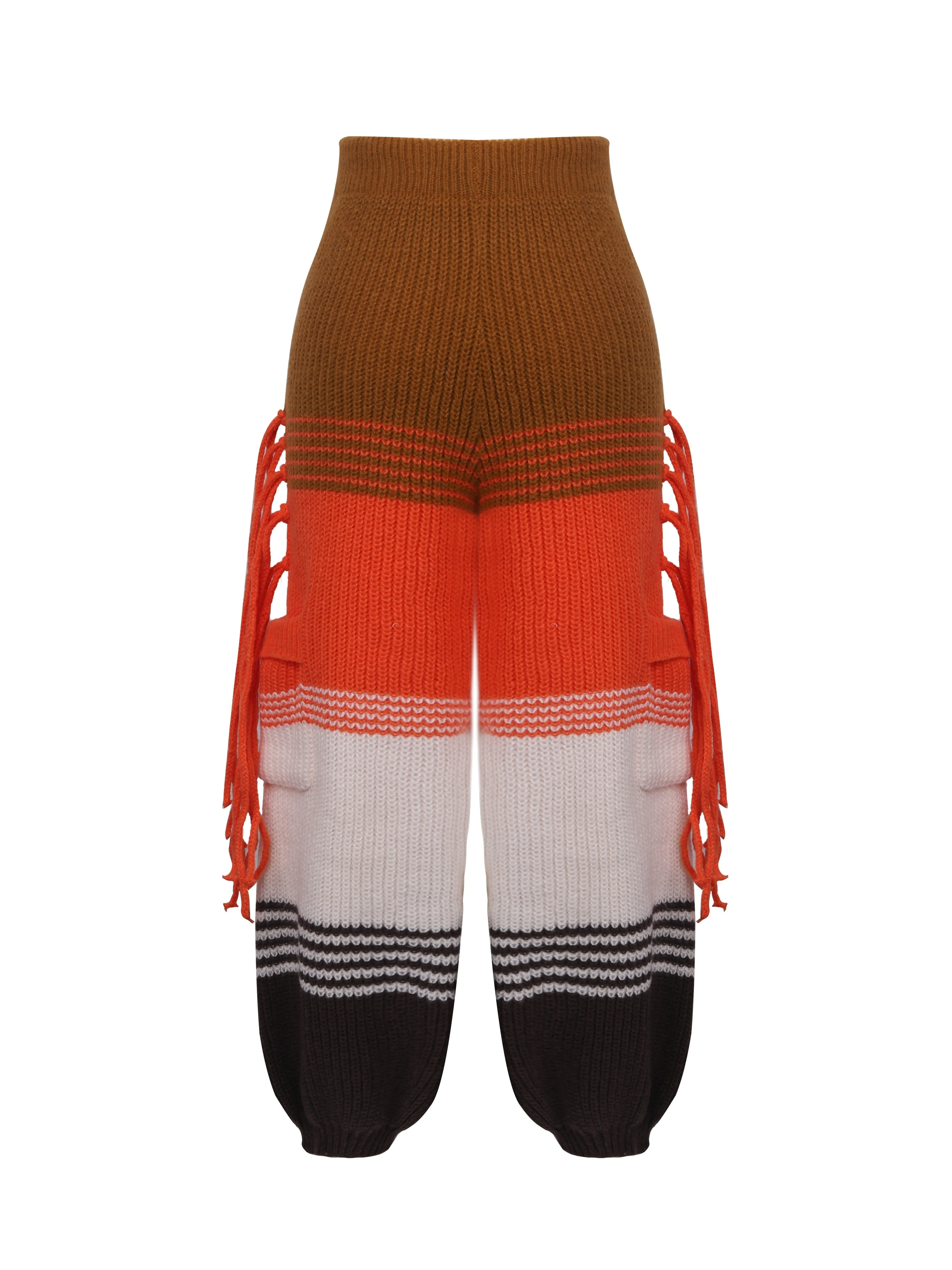 Classy Block Casual Tie Front Pockets Pants
