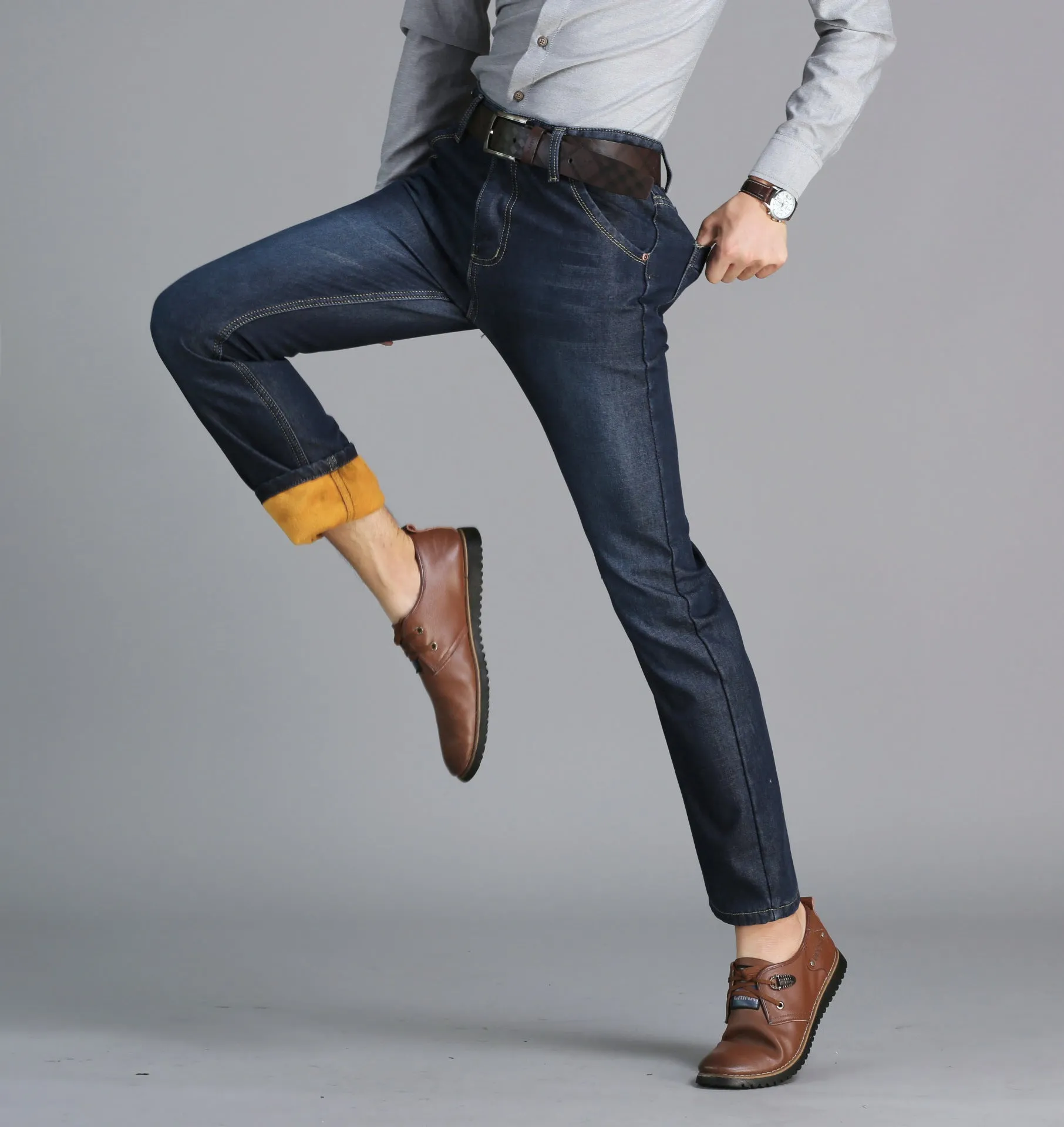 Denim Pants Trendy Straight Slim Look Pants
