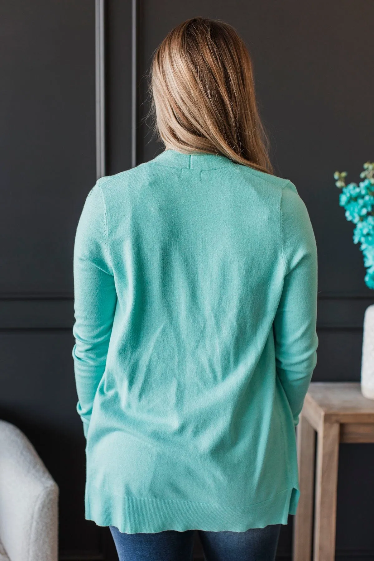 Effortless Pick Open Front Cardigan- Mint