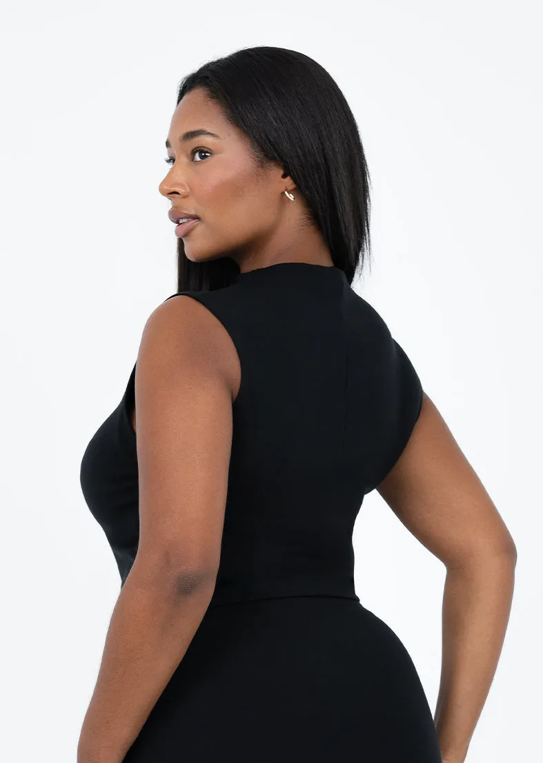 Effortless Ruched Top Black