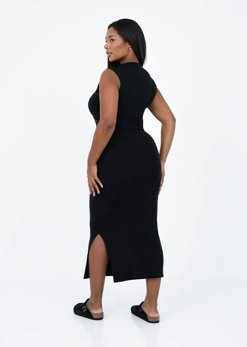 Effortless Ruched Top Black