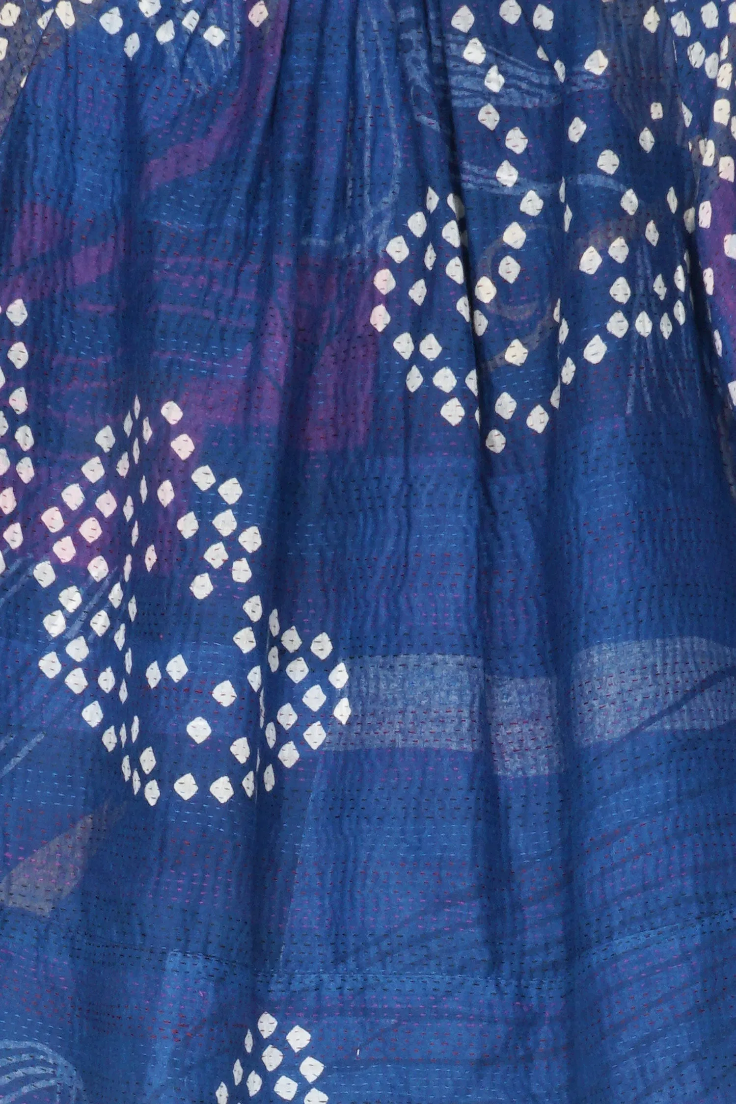 FRESH PRINT KANTHA PUFF SLV. SHIRTS - fp2550-blu -