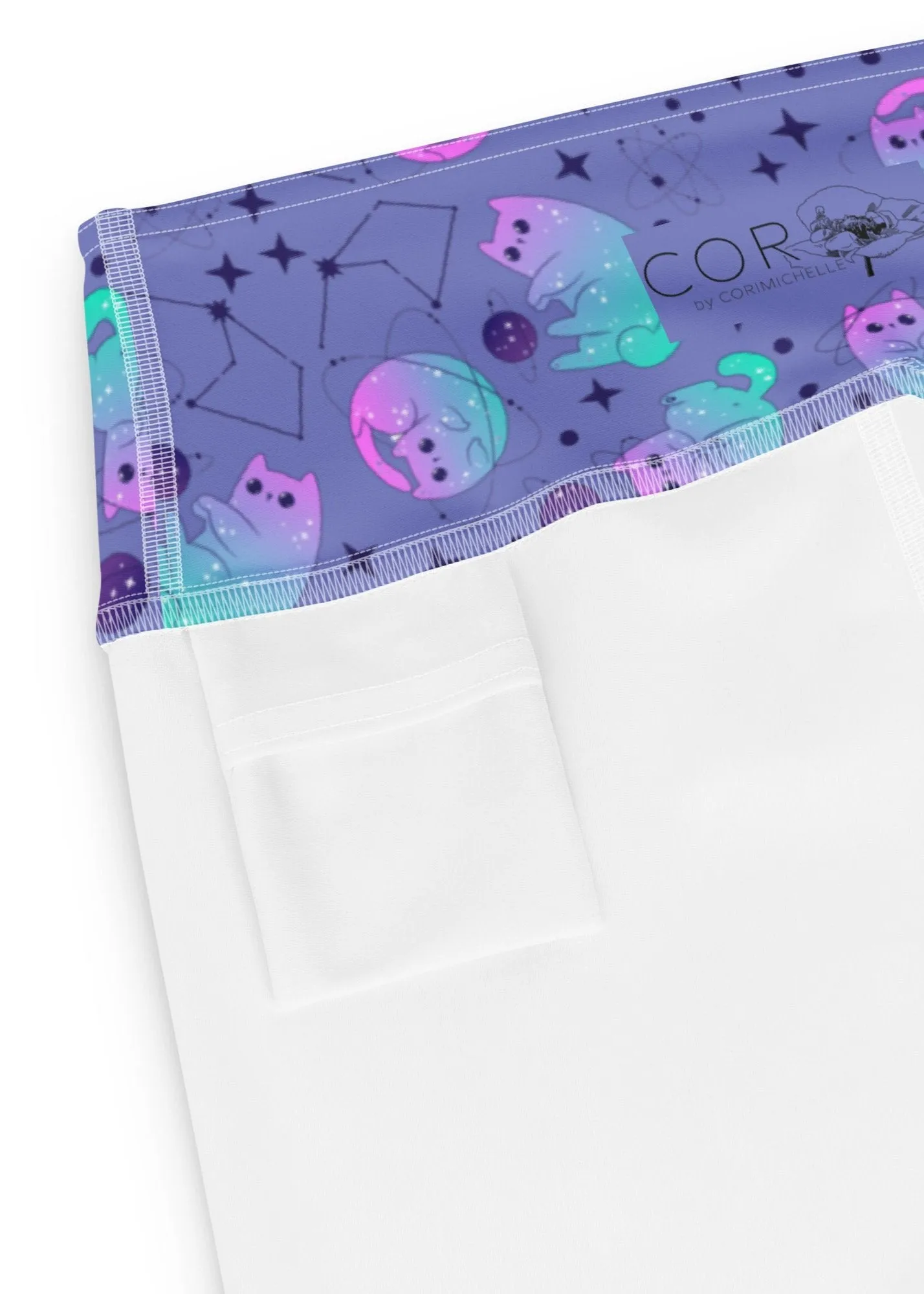 Galaxy Cats High-Waisted Yoga Shorts | Comfortable All-Over Print Shorts