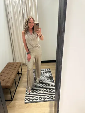 Giselle Metallic Foil Wide Leg Pant