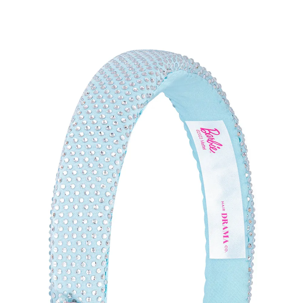 Hair Drama Co Barbie Rhinestone puff Hair Band with Barbie Charm-Blue