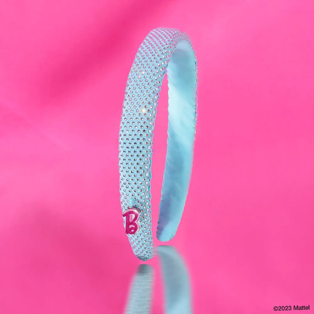 Hair Drama Co Barbie Rhinestone puff Hair Band with Barbie Charm-Blue