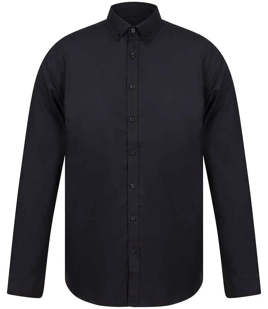 Henbury Modern Long Sleeve Slim Fit Oxford Shirt