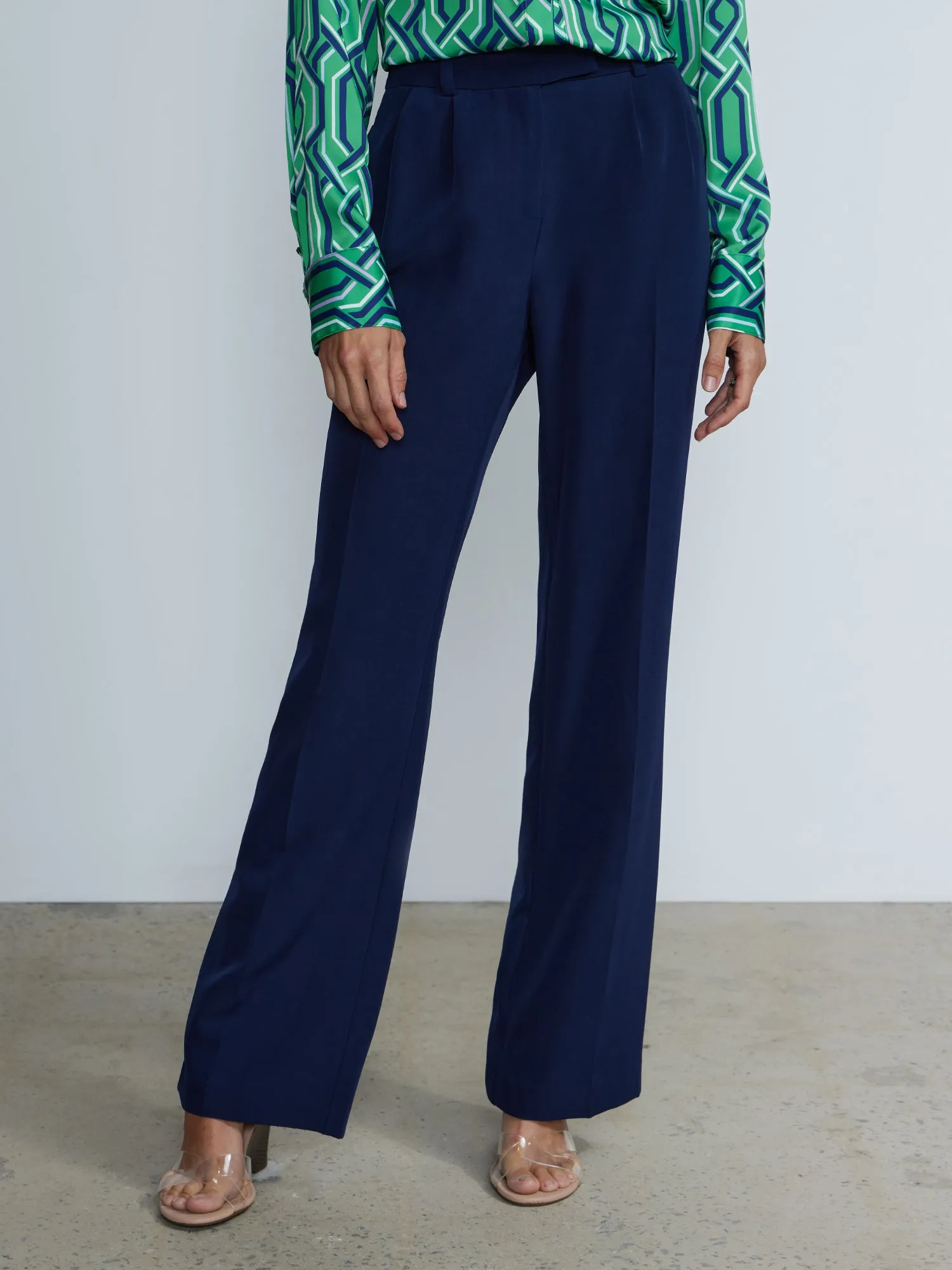 High Rise Pleated Wide Leg Pants