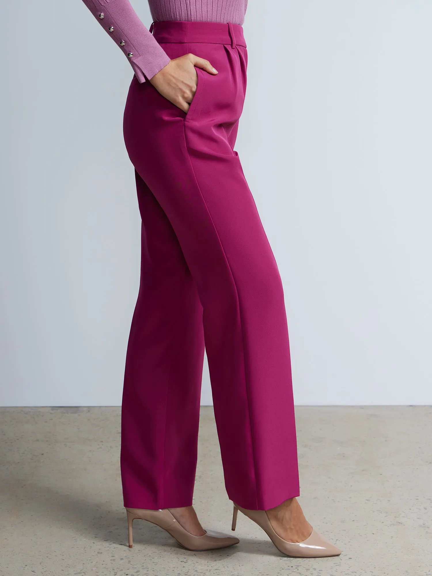 High Rise Pleated Wide Leg Pants