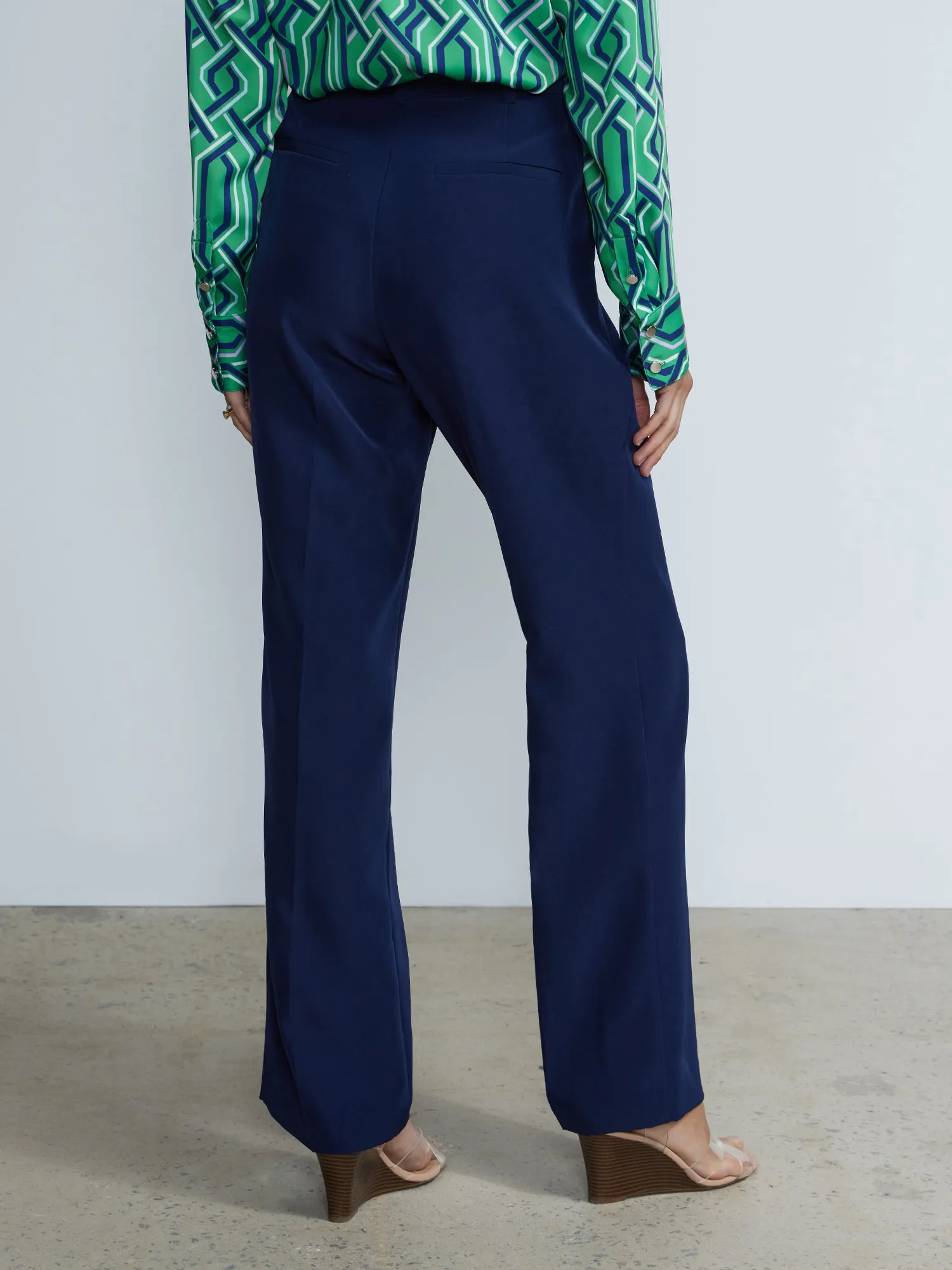 High Rise Pleated Wide Leg Pants