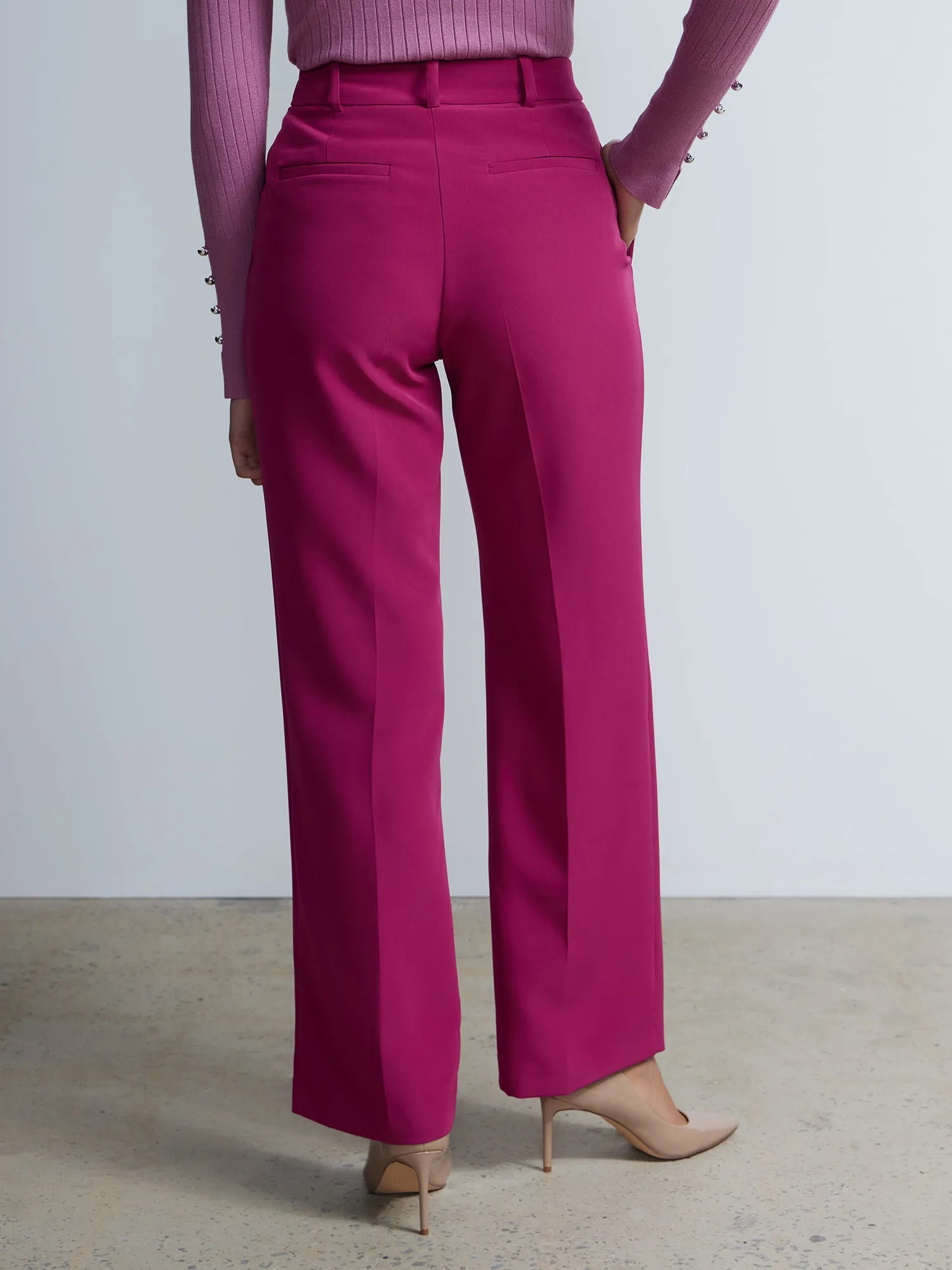 High Rise Pleated Wide Leg Pants