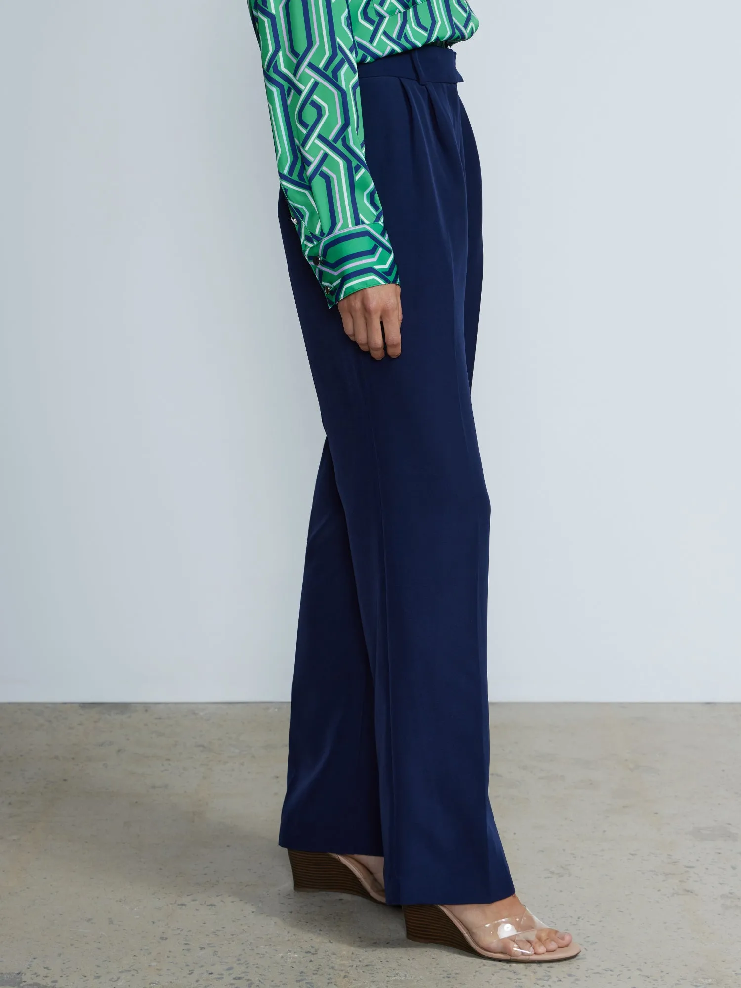 High Rise Pleated Wide Leg Pants