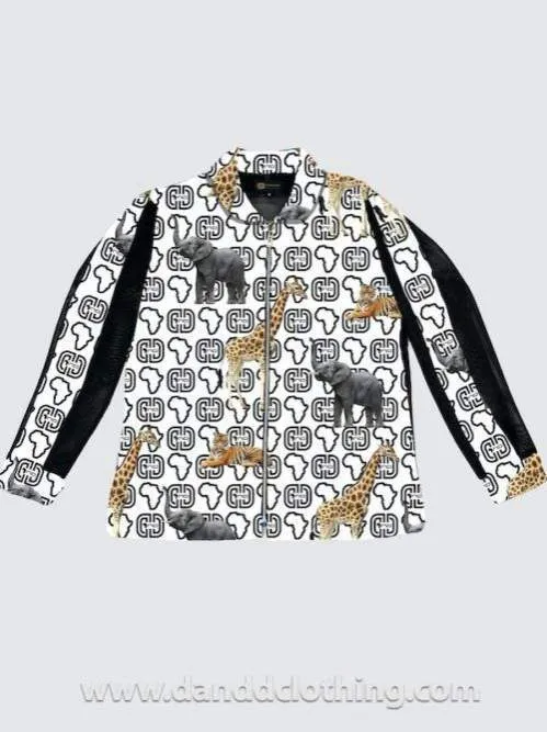 Jacket Elephants White D&D Print