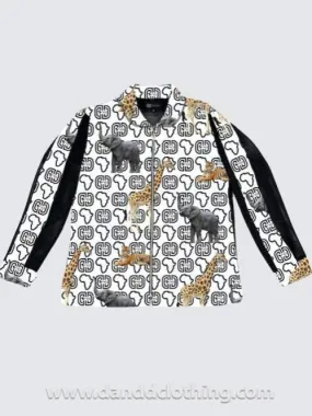 Jacket Elephants White D&D Print