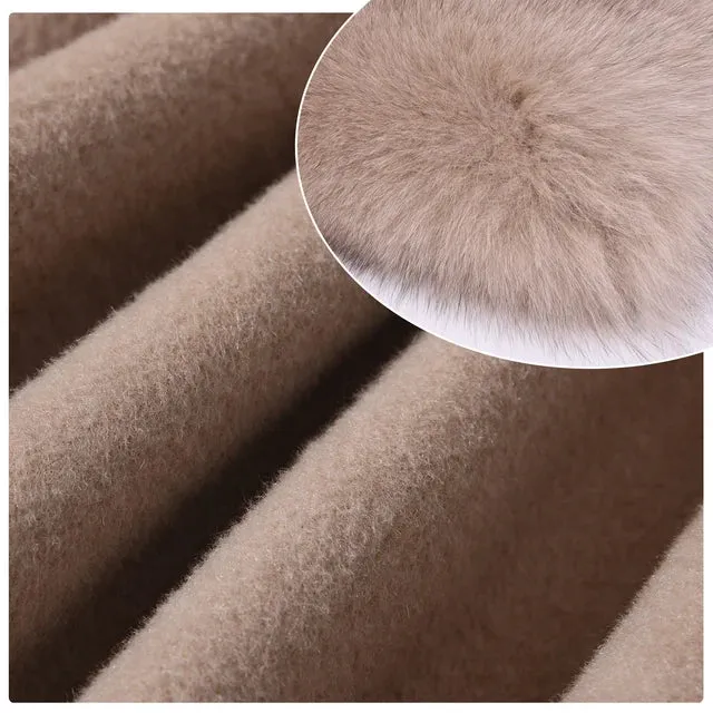 Jxwatcher Cashmere Coats Real Fox Fur Collar