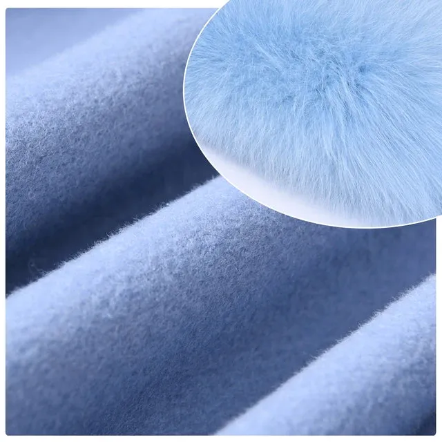 Jxwatcher Cashmere Coats Real Fox Fur Collar