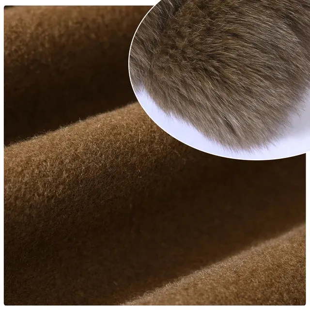 Jxwatcher Cashmere Coats Real Fox Fur Collar