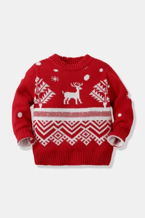 Kids Christmas Reindeer Double-Layered Sweater
