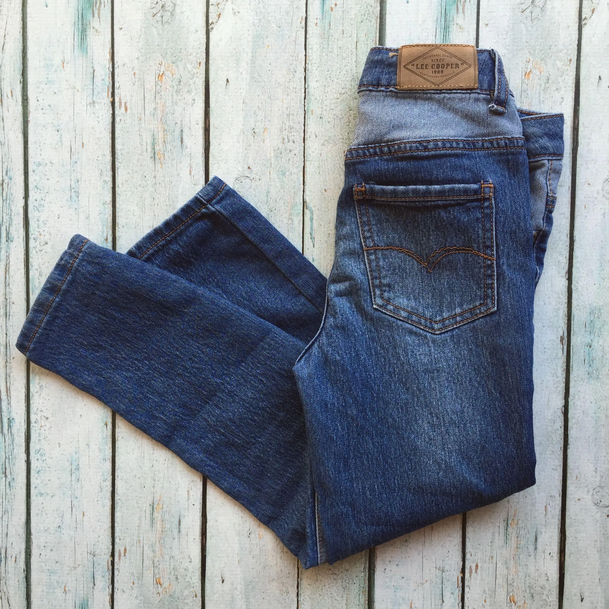 Lee Cooper Boys Patch Slim Fit Jeans - Size 5
