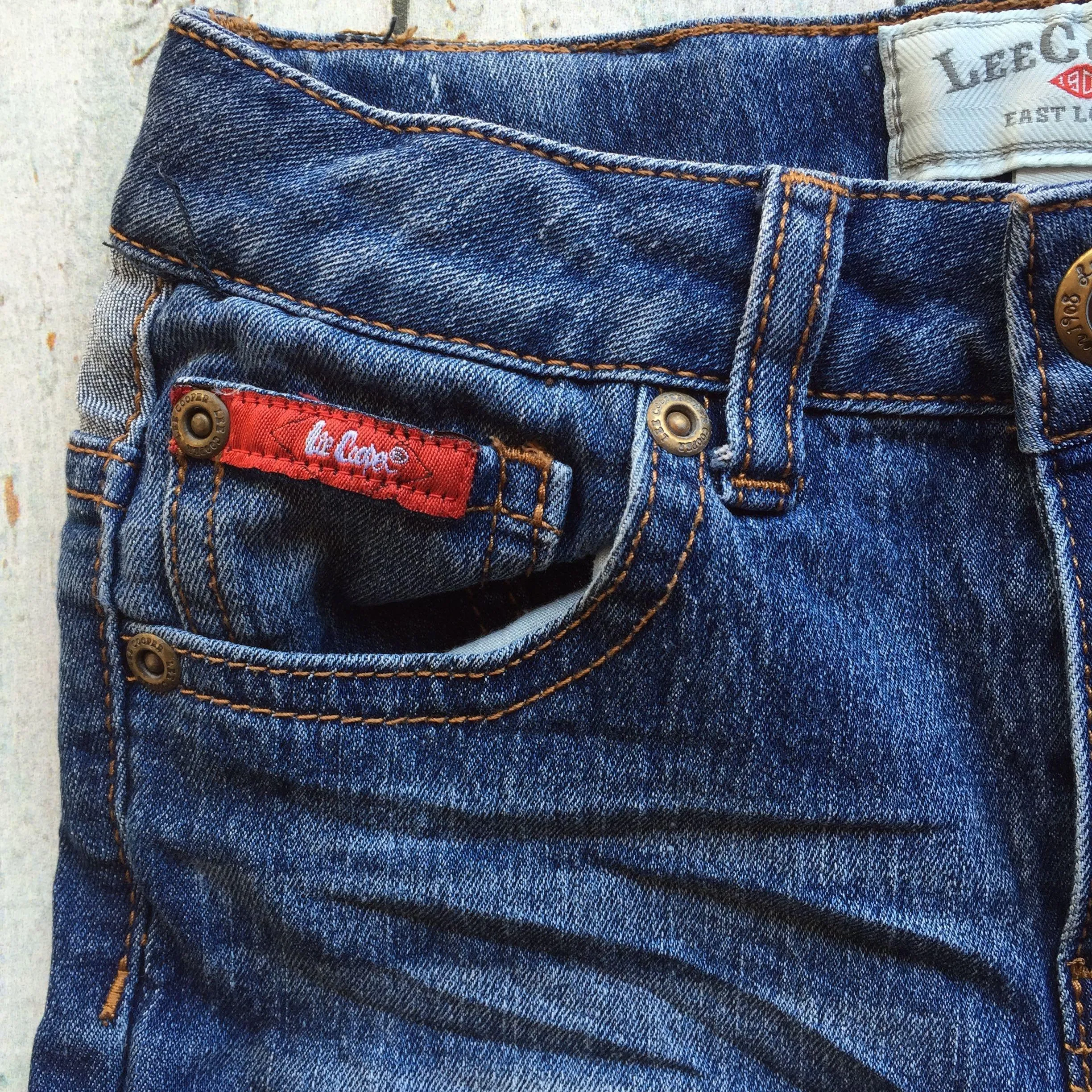 Lee Cooper Boys Patch Slim Fit Jeans - Size 5