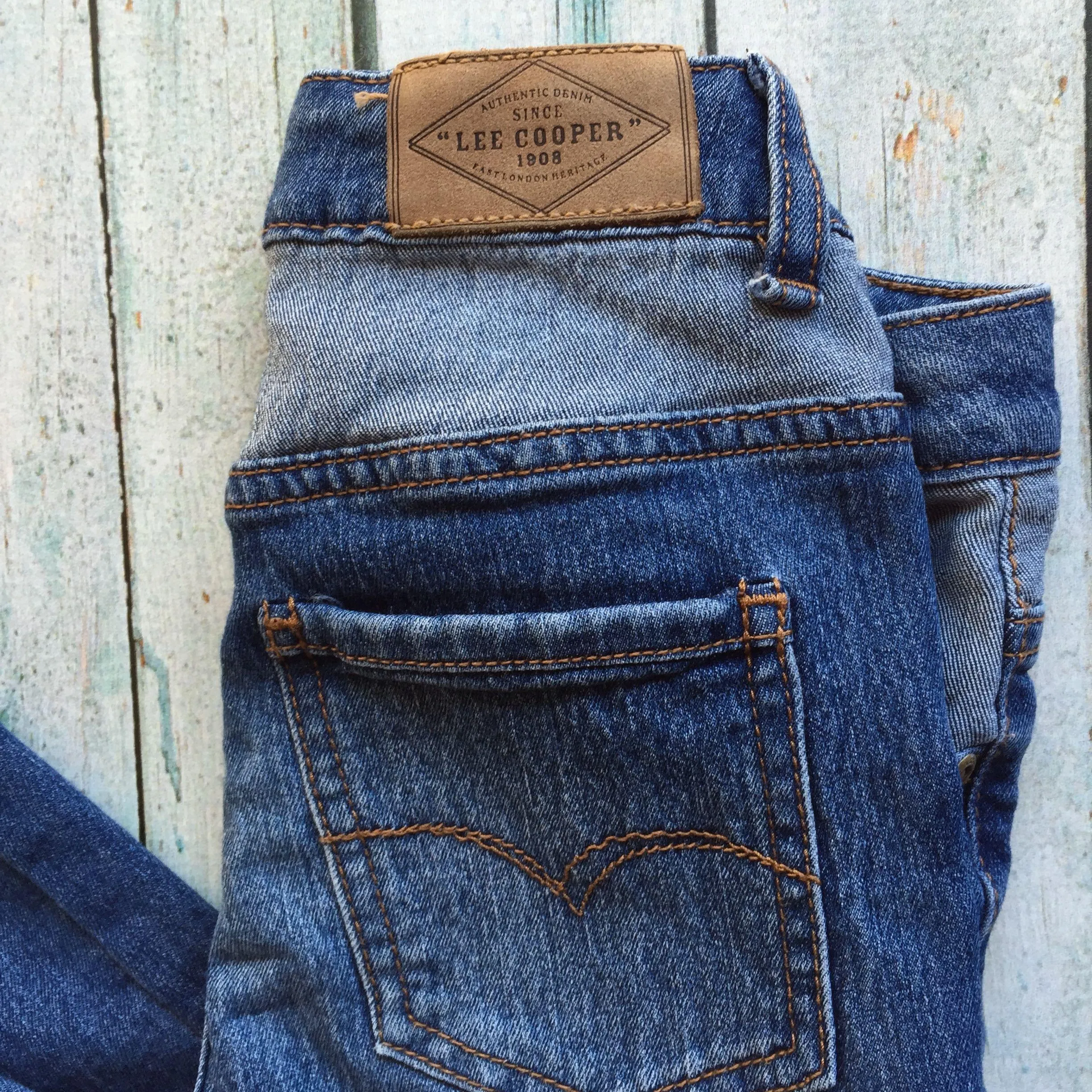 Lee Cooper Boys Patch Slim Fit Jeans - Size 5