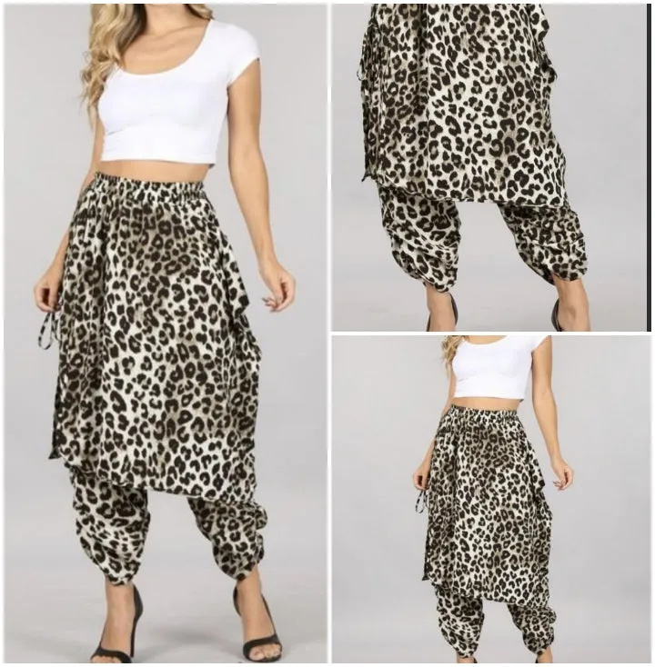 LEOPARD PRINT HAREM PANTS