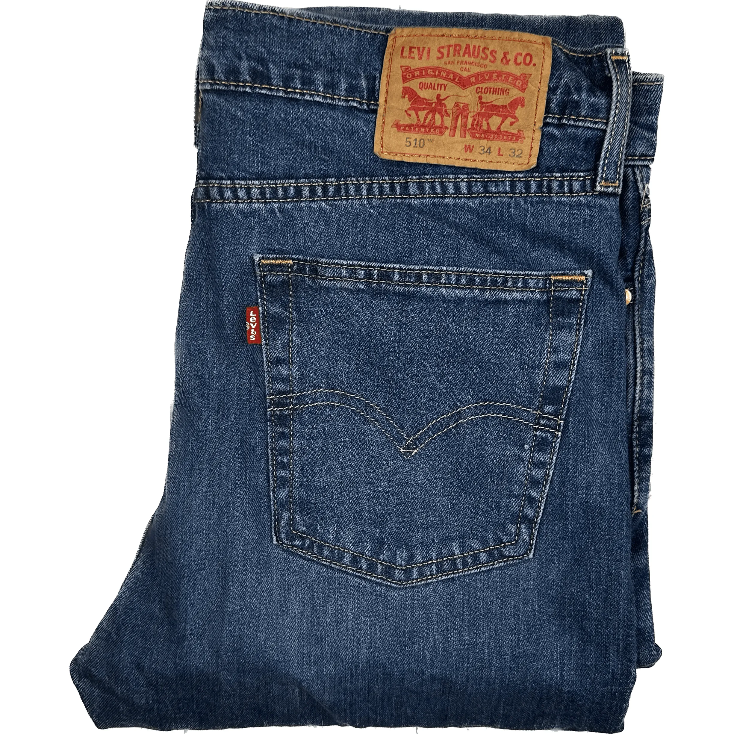 Levis 510  Mens Vintage Wash Slim Fit Jeans -Size 34/32