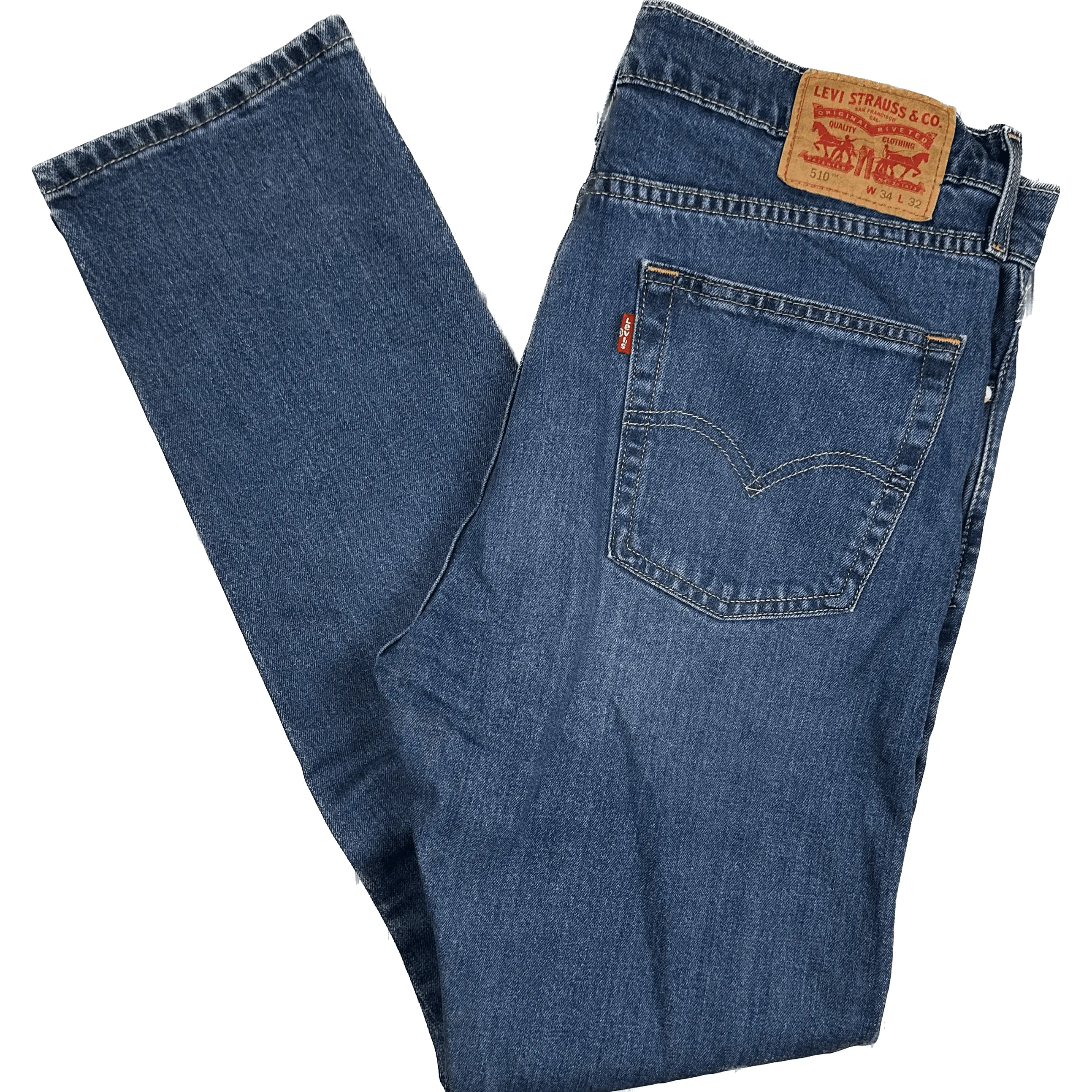 Levis 510  Mens Vintage Wash Slim Fit Jeans -Size 34/32