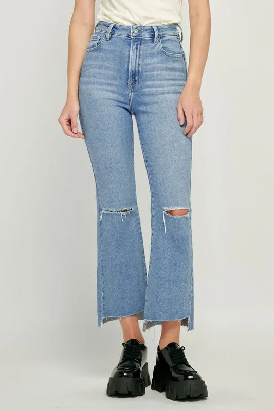Light Wash Knee Slit Jeans