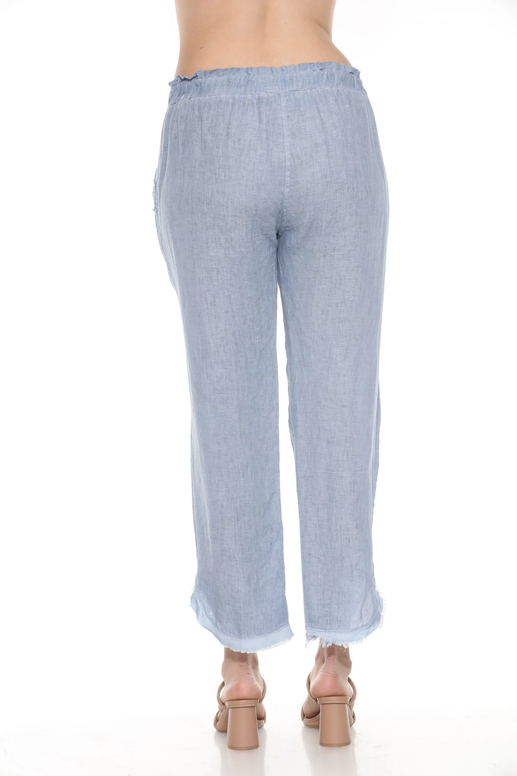 linen Pant With Bottom Cut