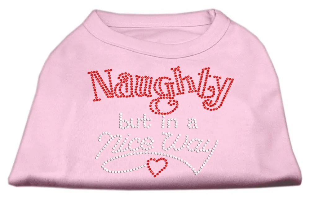 Naughty But Nice Rhinestone Shirts Light Pink L (14)