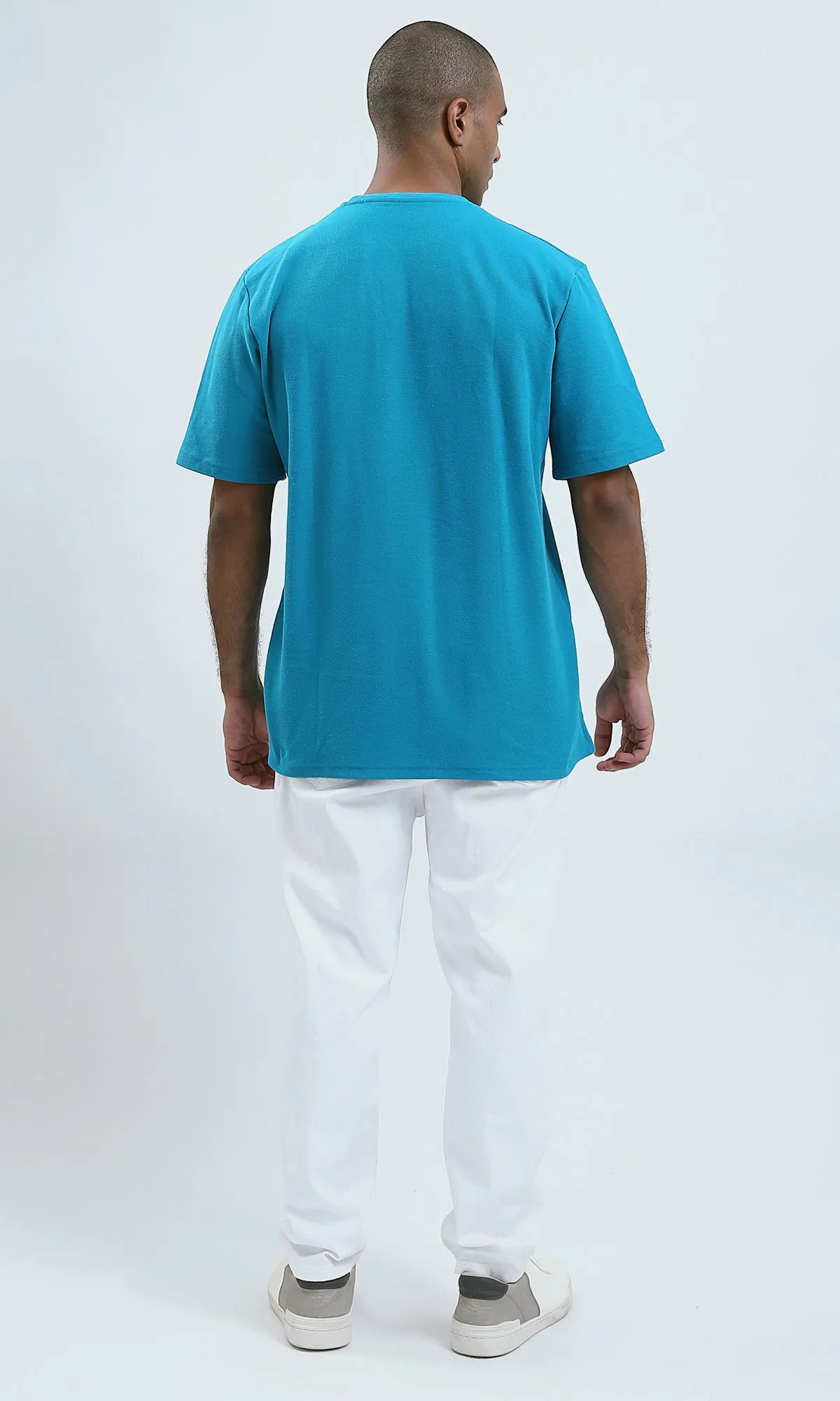 O191659 - Fashionable Light Petrol Tee with Front Pocket