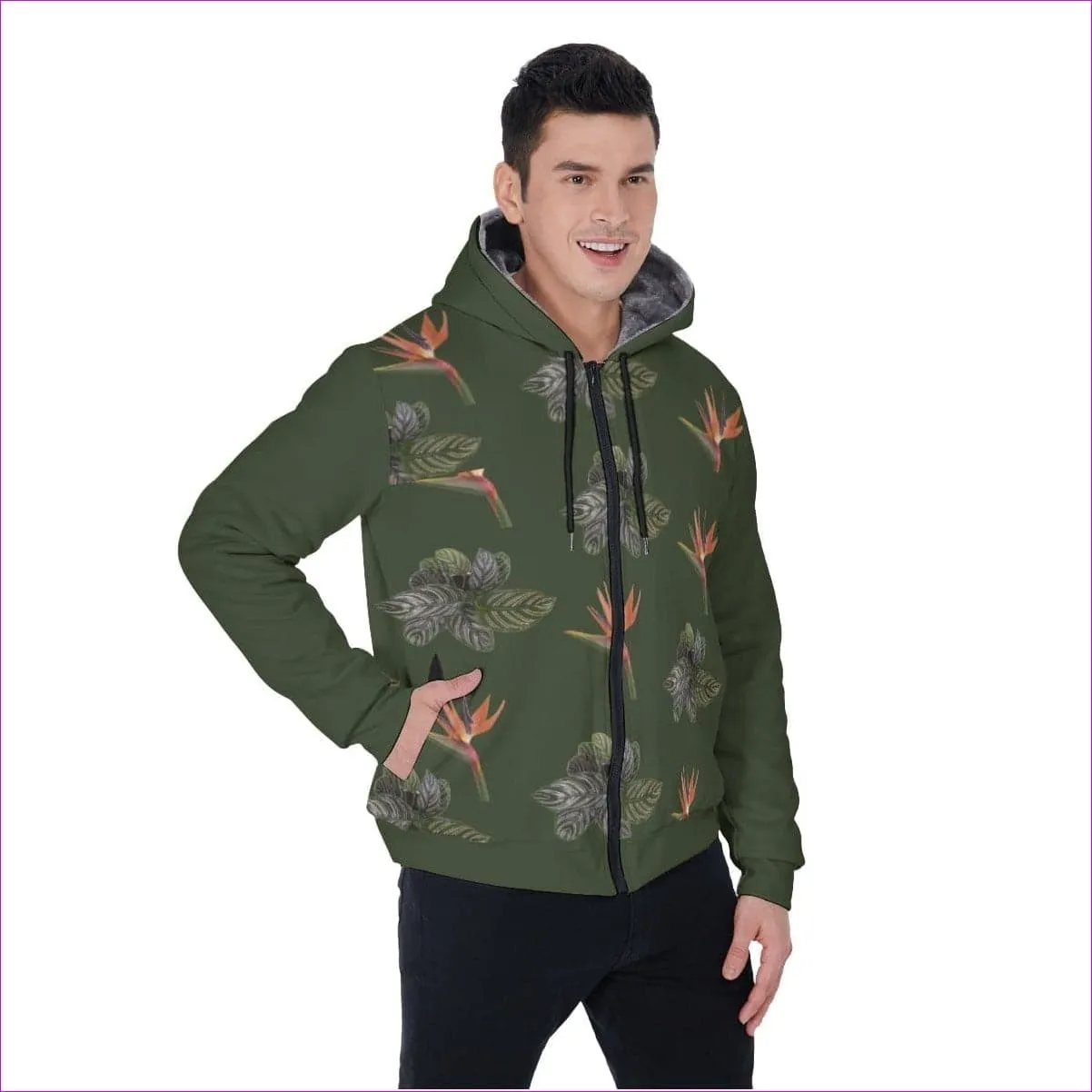 Paradise Men's Sherpa Fleece Zip Up Hoodie