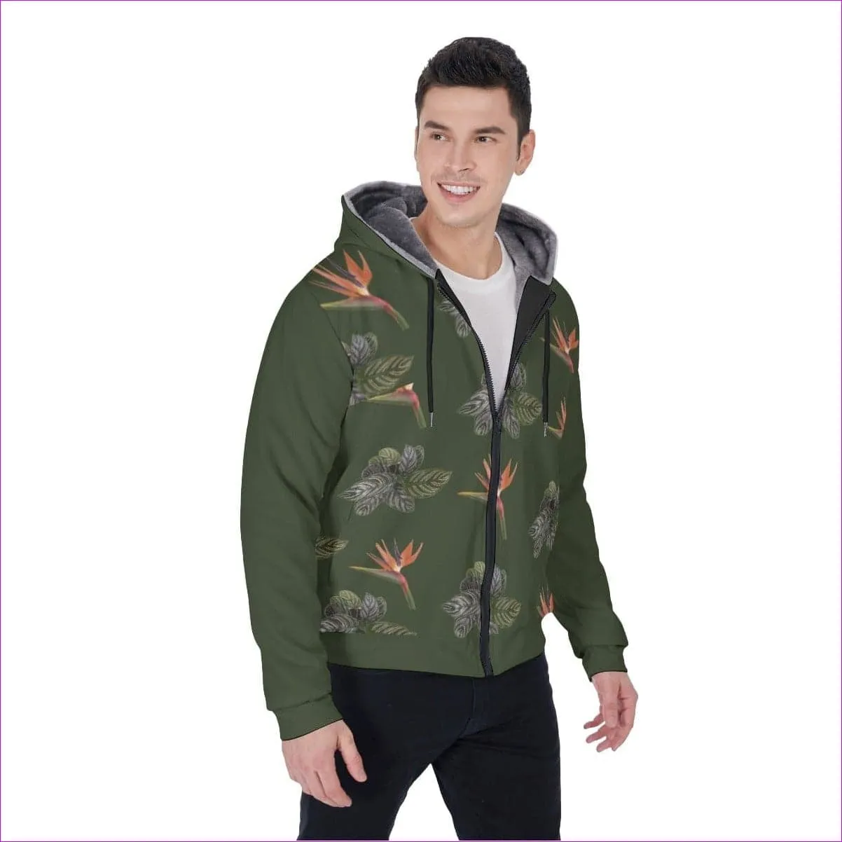 Paradise Men's Sherpa Fleece Zip Up Hoodie