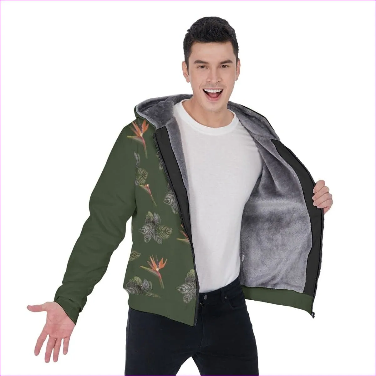Paradise Men's Sherpa Fleece Zip Up Hoodie